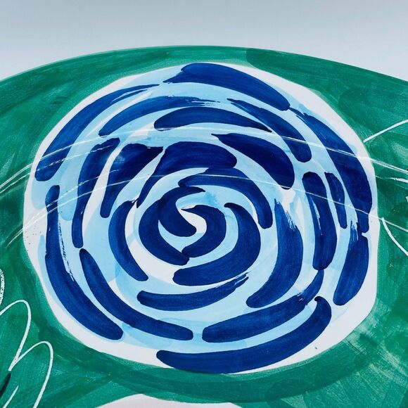 15" Oval Floral Swirls Design Platter Hand Painted Exclusively Pier One 1  ITALY - Picture 2 of 7